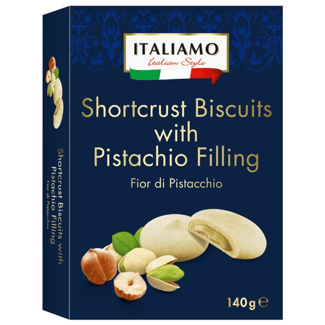 Песочное печенье с фисташковым кремом и фундуком ITALIAMO 140 гр