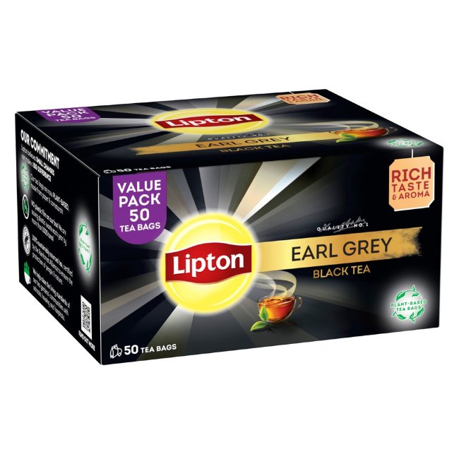 Чёрный чай Lipton Earl Grey (уп 50 шт) 80 гр