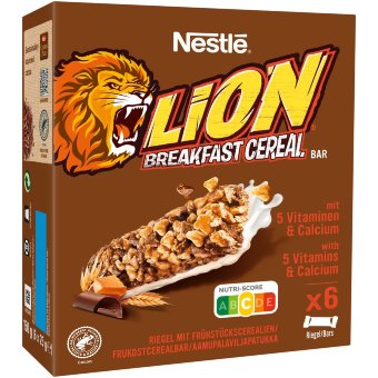 Злаковый шоколадный батончик для завтрака Lion с кальцием и витаминами (уп 6 шт) 150 гр
