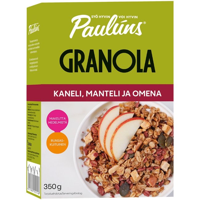 Гранола Pauláns с корицей, миндалем и яблоком 350 гр