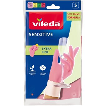 Тонкие хозяйственные перчатки Vileda Sensitive S 1 пара