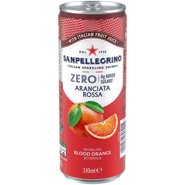 Напиток без сахара SanPellegrino Zero Aranciata Rossa 330 мл банка