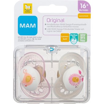 Соска-пустышка каучуковая Ainu MAM Original 16+ мес, 2 шт