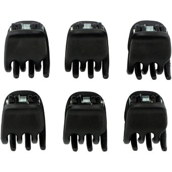 Черный пластиковый фиксатор волос краб-мини Ibero набор 6 шт в упаковке