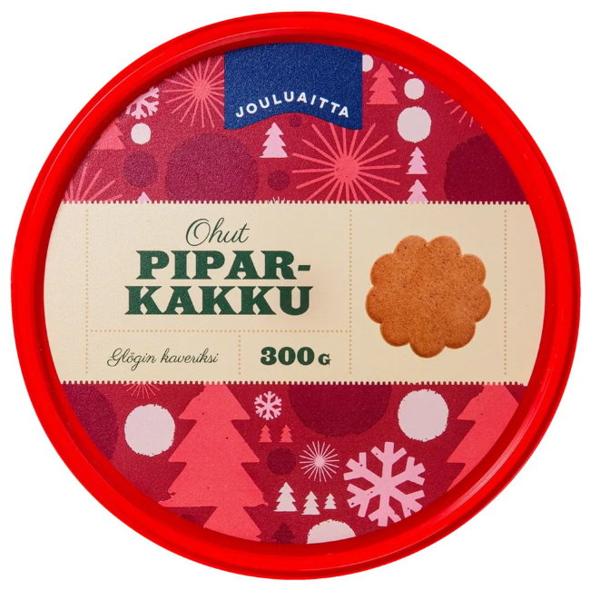 Тонкое хрустящее Рождественское печенье Jouluaitta 300 гр Тонкое хрустящее Рождественское печенье Jouluaitta 300 гр