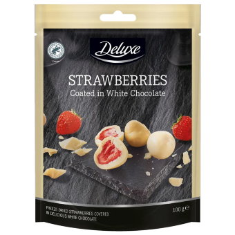 Клубника в белом шоколаде Deluxe 100 гр