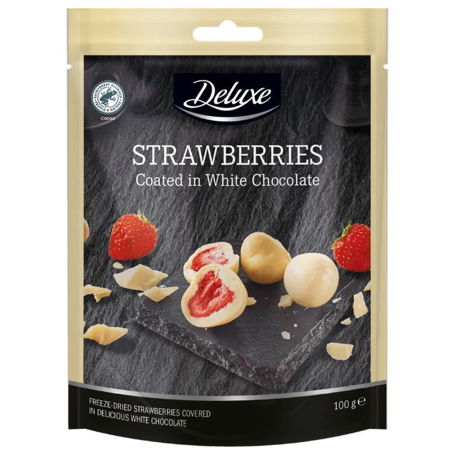 Клубника в белом шоколаде Deluxe 100 гр