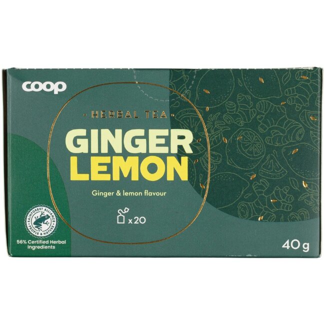 Травяной чай Coop с имбирём и лимоном (уп 20 шт) 30 гр