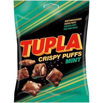 Хрустящие пончики в мятном молочном шоколаде Tupla Crispy Puffs Mint 140 гр