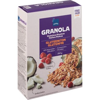 Гранола Rainbow с малиной и кокосом без глютена 350 гр