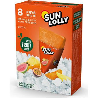 Домашнее замораживаемое фруктовое мороженое Sun Lolly (уп 8 шт) EXOTIC 480 мл/520 гр