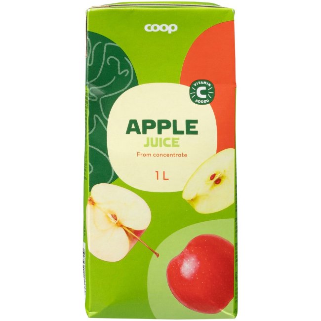 Сок яблочный 100% Coop 1 л