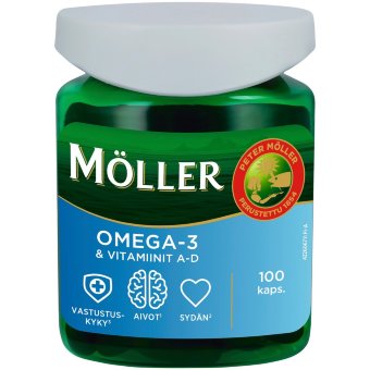 Рыбий жир Möller Omega-3 с витаминами A-D 100 капсул