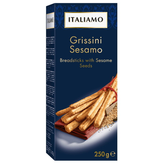 Хлебные палочки Grissini с кунжутом ITALIAMO 250 гр