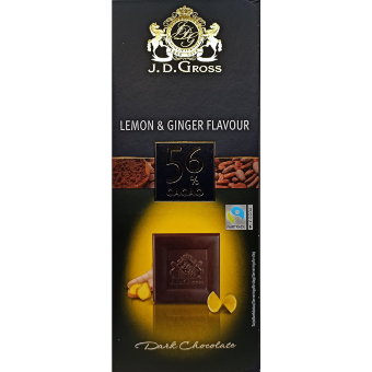 Шоколад J.D.Gross 56% (лимон и имбирь) 125 гр