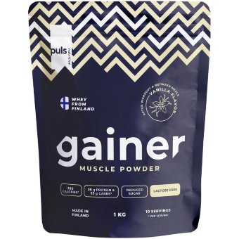 Белково-углеводный порошок для набора мышечной массы Puls Gainer ваниль 1 кг