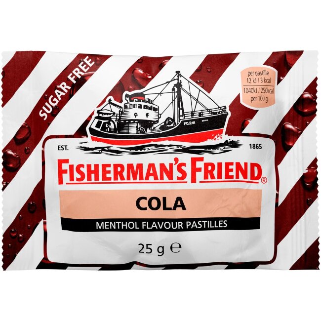 Леденцы Fisherman's Friend 25 гр без сахара со вкусом колы ограниченного выпуска