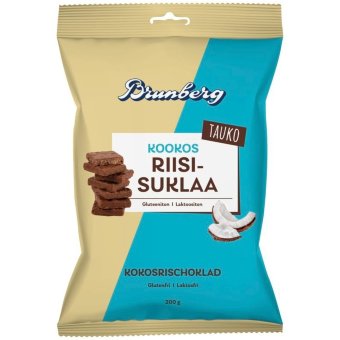 Кокосовый рисовый шоколад Brunberg Tauko 200 гр