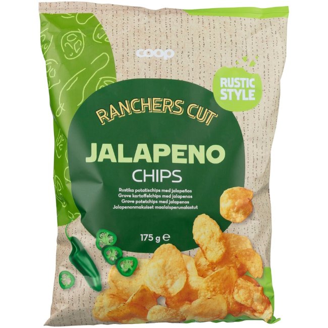 Картофельные чипсы деревенские Coop с халапеньо 175 гр