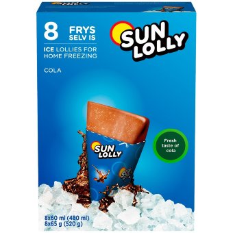 Домашнее замораживаемое фруктовое мороженое Sun Lolly (уп 8 шт х 65 гр) кола