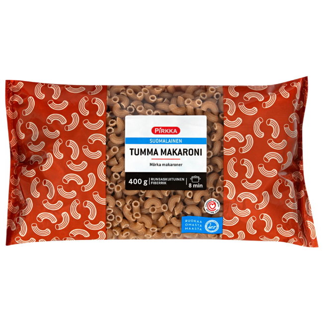 Темная паста Pirkka Tumma Makaroni 400 гр