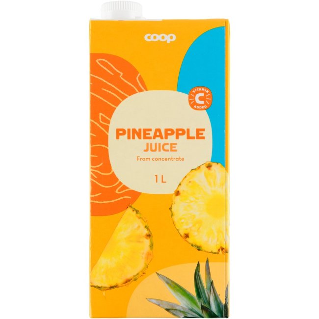 Сок ананасовый 100% Coop 1 л