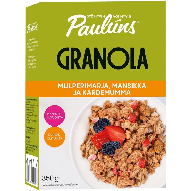 Гранола Paulúns с шелковицей, клубникой и кардамоном 350 гр