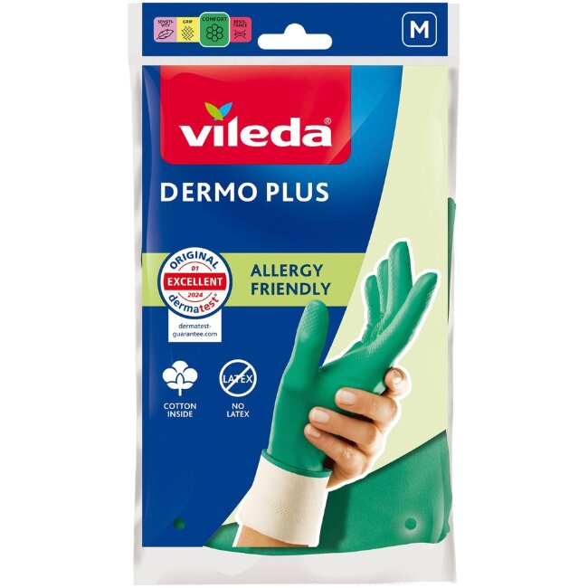 Перчатки хозяйственные нитриловые Vileda Dermo Plus М 1 пара