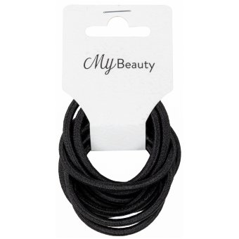 Резинка для волос My Beauty черная круглая 10 шт