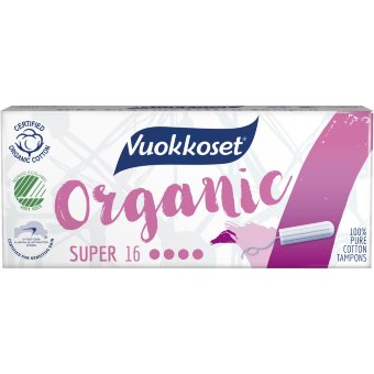 Тампоны гигиенические Vuokkoset Organic Super 4/4 16 шт