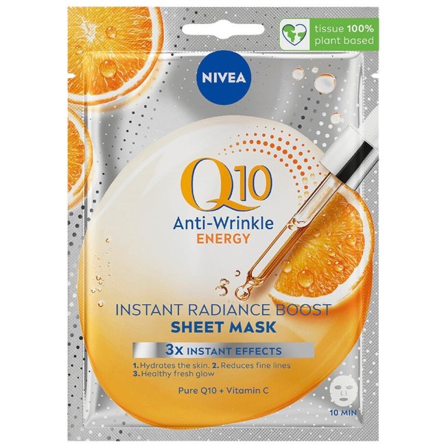 Маска для лица NIVEA Q10 anti-wrinkle energy sheet mask 1 шт