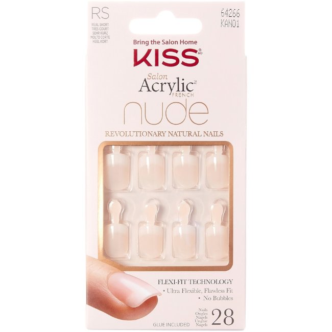 Набор для маникюра Kiss Nails Salon Acrylic Nude French 28 шт, KAN01