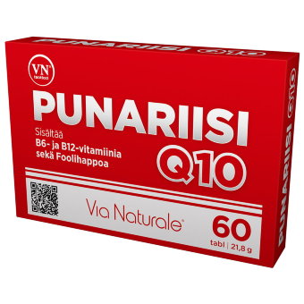 Комплекс для контроля холестерина (красный рис, B9,B12,B6,Q10) Vahva Punariisi 60 таблеток Via Naturale