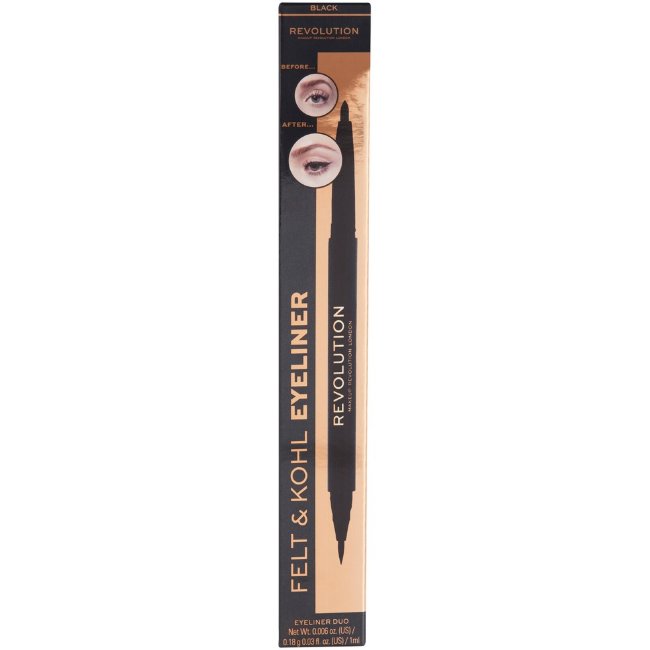 Подводка для глаз Makeup Revolution felt 0,18 гр и kohl 1 мл дуо черная