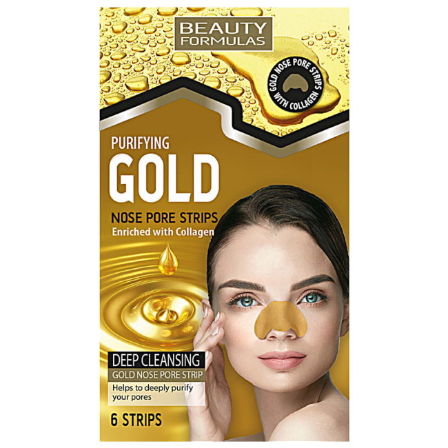 Глубоко очищающие подушечки для носа от черных точек Gold Beauty Formulas 6шт/уп