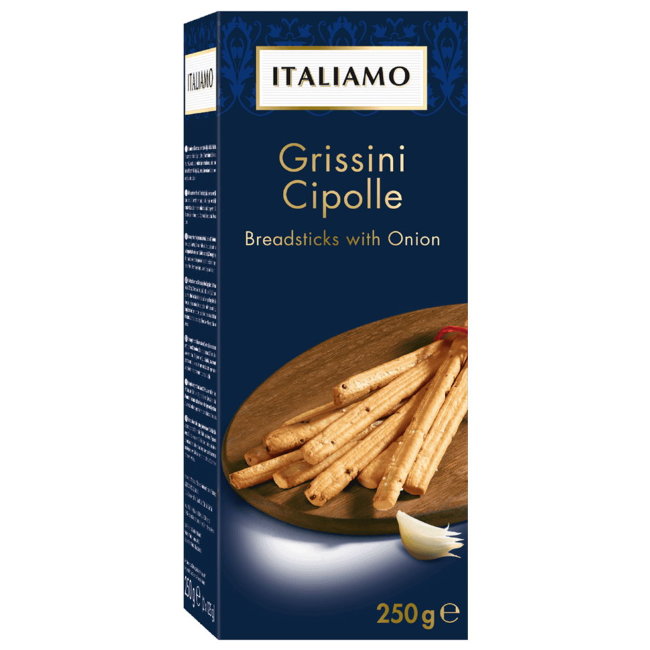 Хлебные палочки Grissini с луком ITALIAMO 250 гр