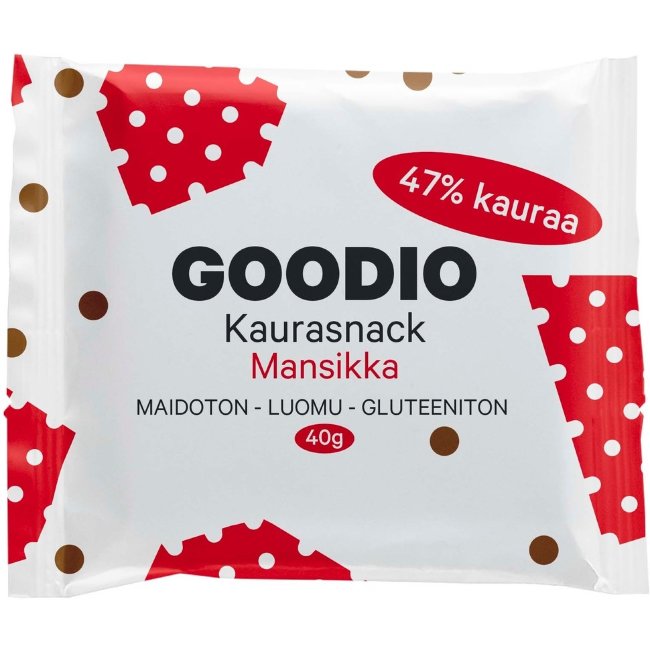 Овсяный органический снек Goodio Luomu Oat Bites с клубникой 40 гр 