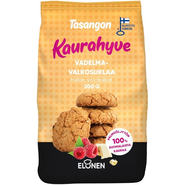 Печенье овсяное с малиной и белым шоколадом Tasangon kaurahyve 300 гр