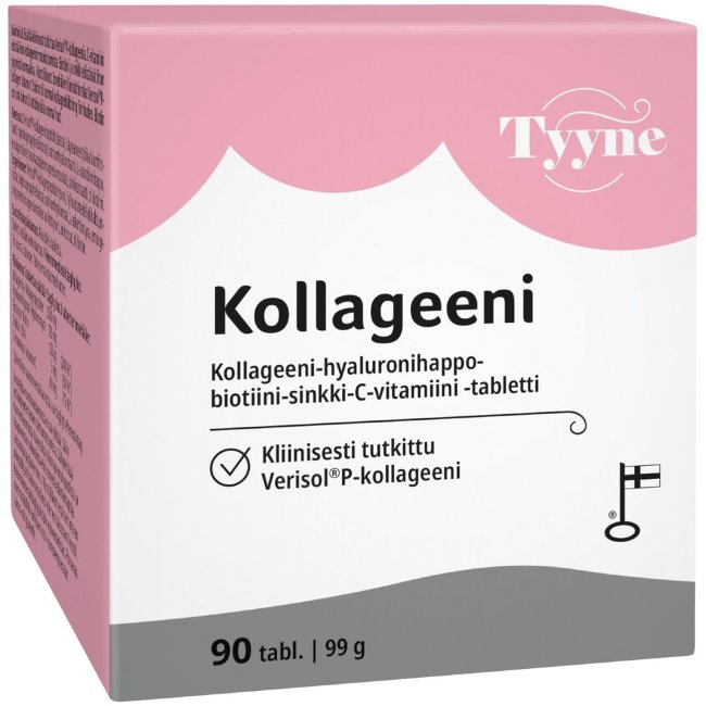 Финский коллаген с гиалуроновой кислотой, биотином, цинком и витамином С Tyyne Kollageeni 90 табл Vitabalans