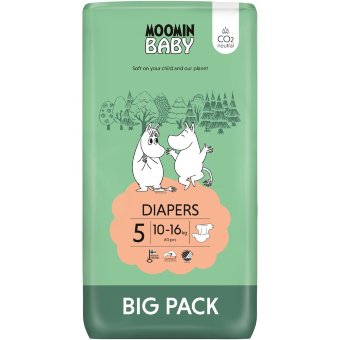 Подгузники с липкой фиксацией Moomin Baby 5 - 60 шт 10-16 кг