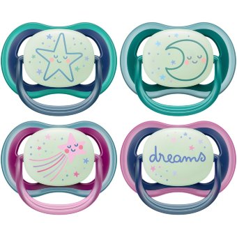 Соска Philips Avent Ultra Air Night 6-18 мес, (уп 2 шт)