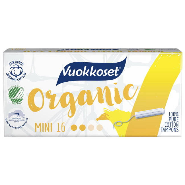 Тампоны гигиенические Vuokkoset Organic Mini 2/4 16 шт