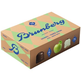 Зефир в шоколадной глазури с зеленым яблоком Brunberg (уп 6 шт) 150 гр