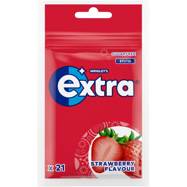 Жевательная резинка Extra Strawberry (уп 21 шт)