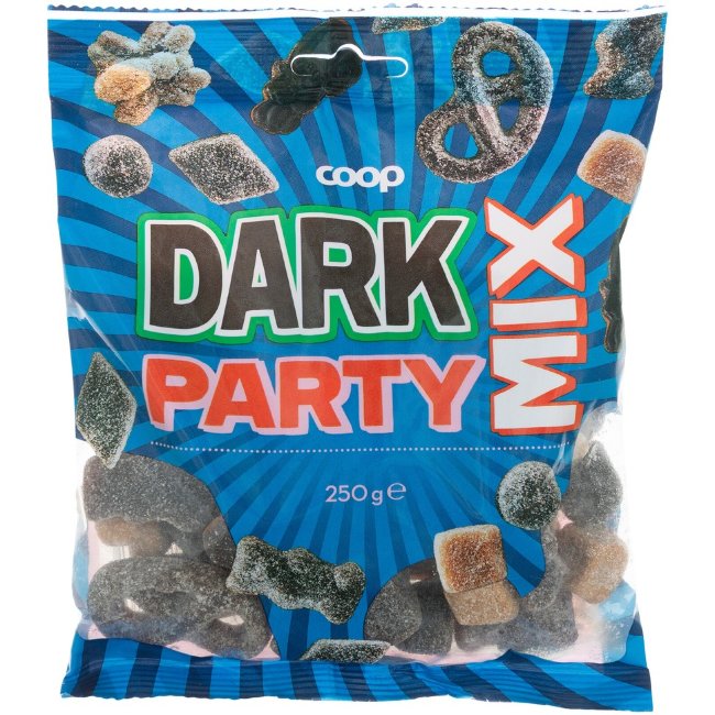 Мармеладные конфеты с солёной лакрицей Coop Dark Party Mix 250 гр