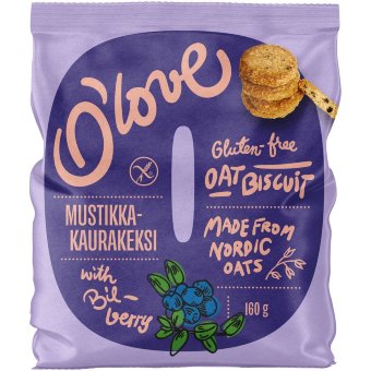 Овсяное печенье с черникой Porokylän O´love 160 гр без глютена