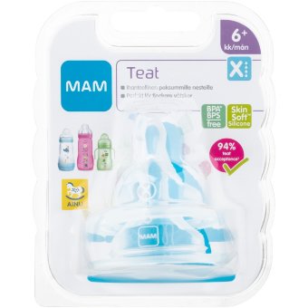 Соска для бутылочки Ainu Mam Teat 6+ мес, 2 шт