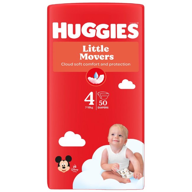 Подгузники с боковыми липучками Huggies Tape, размер 4, 50 шт/уп