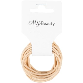 Резинки для волос MY BEAUTY бежевые тонкие 15 шт