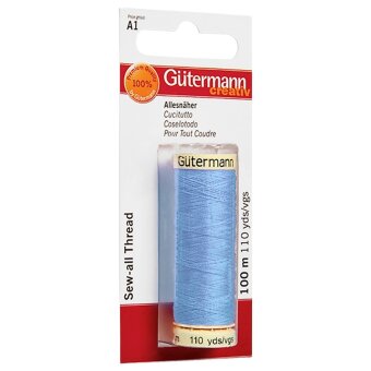 Универсальная швейная нить Gütermann 100 м полиэстер, светло-синяя